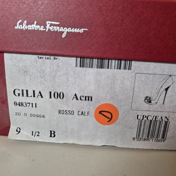 Salvatore Ferragamo Vibrant Red Bow Heels Womens Shoe Size 9.5 Full Inclusion - Picture 2 of 2